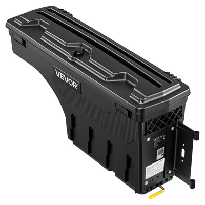 Truck Bed Storage Box, 6.6 Gal/25 L Waterproof ABS Wheel Well Tool Box with Anti-Theft Combination Lock, Compatible with 2019-2023 Dodge Ram 1500 , Passenger Side Right (Drilling Required)