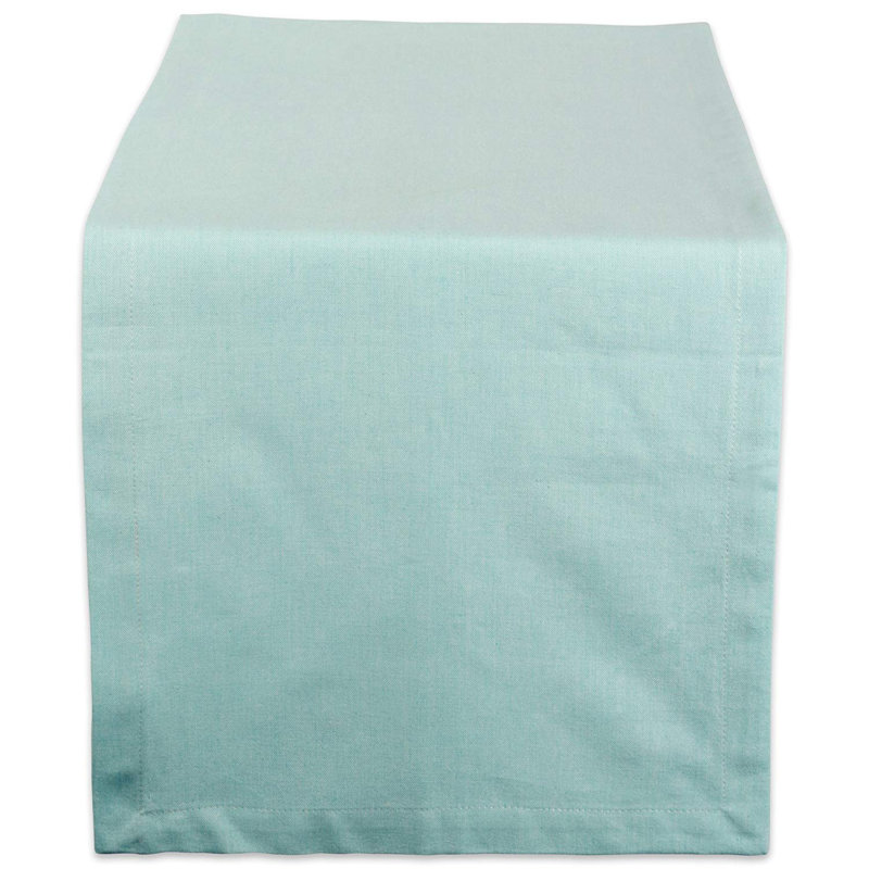 Kristina 100% Cotton Table Runner, 72" L x 14" W, Aqua