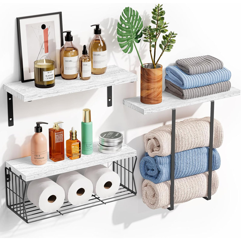 Rangement pour salle de bain Kynlee, Blanc