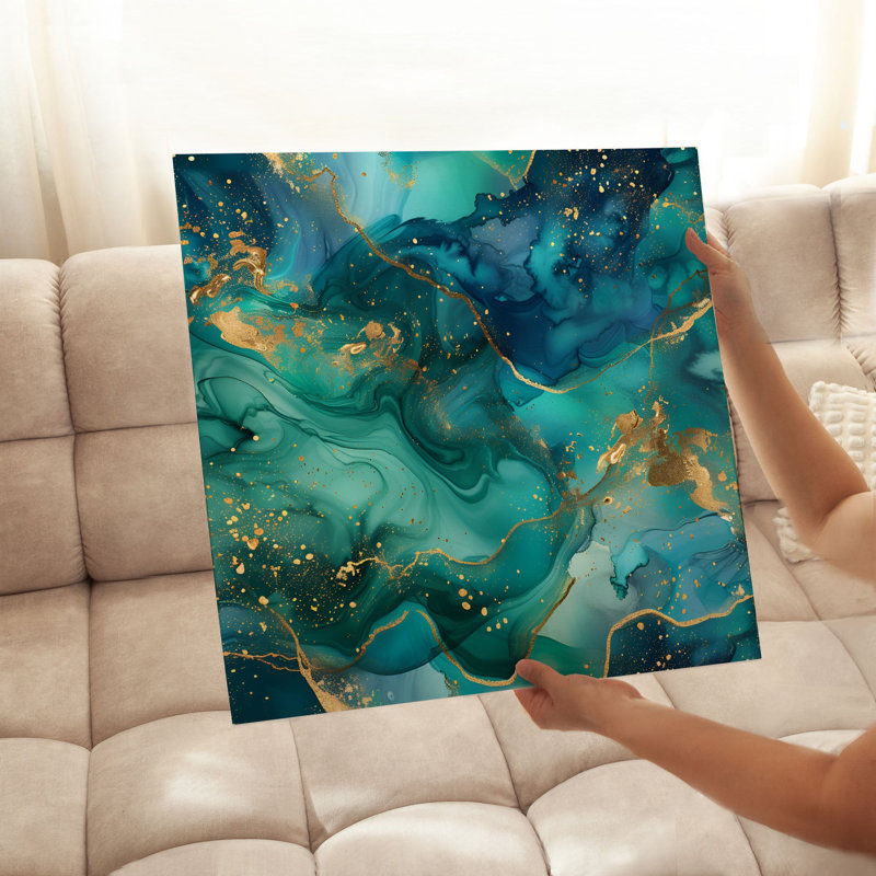 «Abstract Crystal Geode I», reproduction d'art moderne sans cadre, H 28 po x l 28 po
