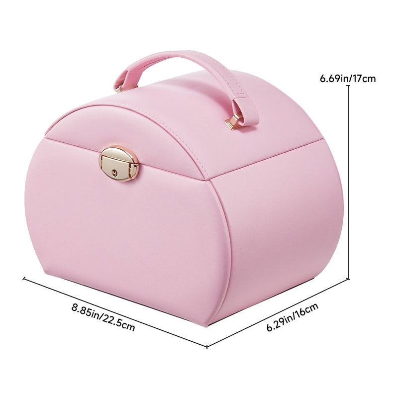 PU Leather Jewellery Box +, Pink