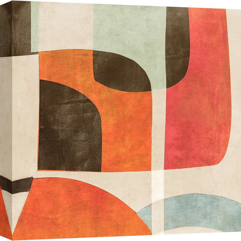 Abstract And Geometric Painting: Road To The Horizon I - Wrapped Canvas Print, 50cm H x 50cm W