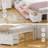 Twin XL Daybed with 6 Drawers LED Corner Bed with Bookcase & Charging Station Metal Platform Bed Frame for Bedroom, Guest Room, Pink-319210201-319753337