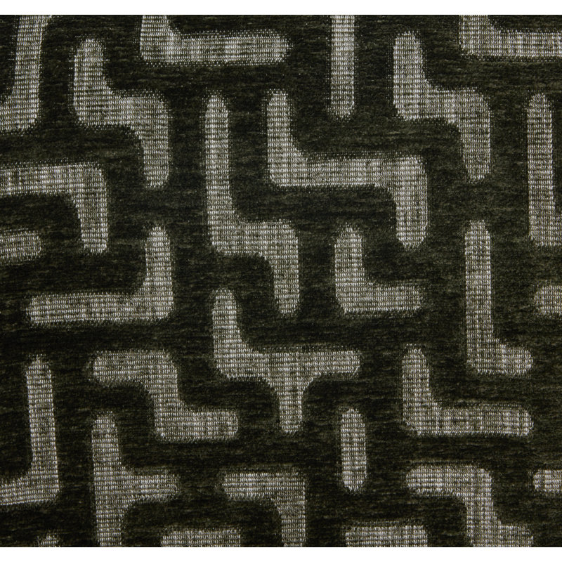 Banc rembourré Daine 62,4 po de largeur, Chenille vert foncé abstrait