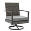 Ensemble de 2 chaises de patio berçantes pivotantes grises