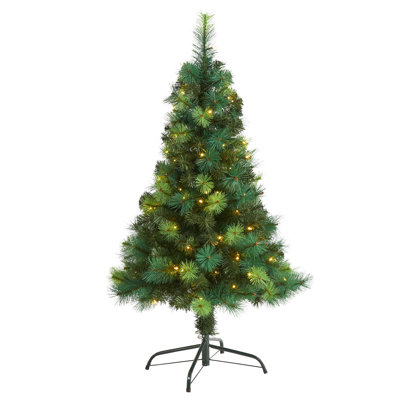 Lighted Artificial Pine Christmas Tree