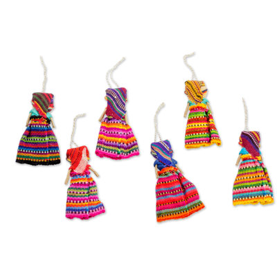 3'' Handmade Fabric People Hanging Figurine Ornament
