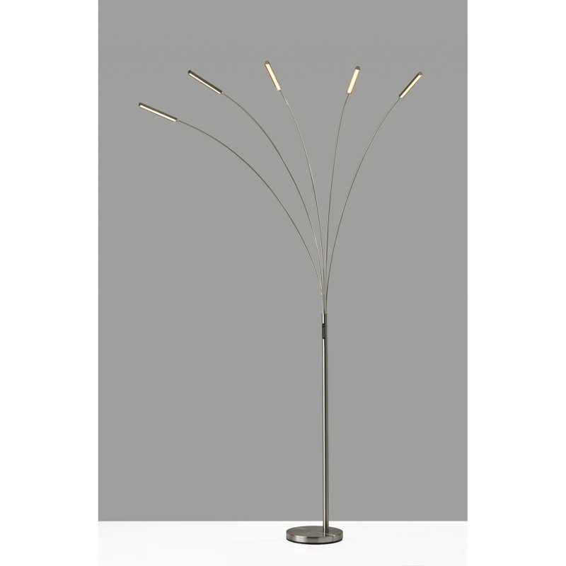 Nicol 93'' LED Tree Floor Lamp, Brushed Steel
