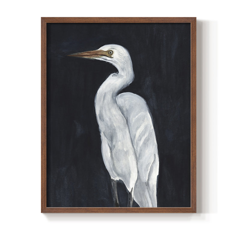 Calm Great Egret I, reproduction encadrée - bois massif, Brun, H 10 po x l 8 po