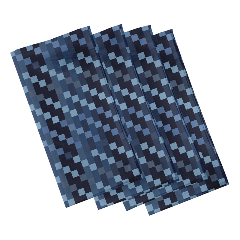 Ensemble de serviettes de table 6 pièces à imprimé jiem Mad for Plaid, bleu