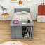 Lit plateforme simple en bois avec lit gigogne et bureau-1696667252