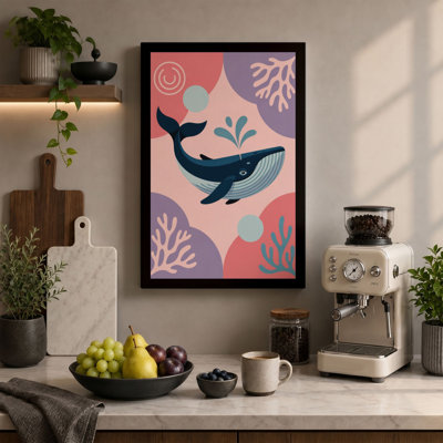 Whale in Depth Coastal - Wrapped Canvas