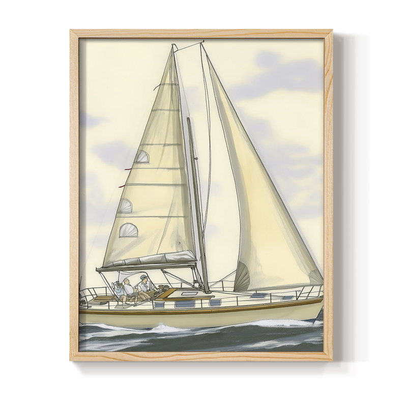 NAUTICAL Series Cxxxi, reproduction encadrée - bois massif, H 11 po x l 9 po