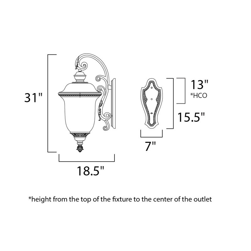 Patidar Wall Light, 31" H x 14" W x 18.5" D