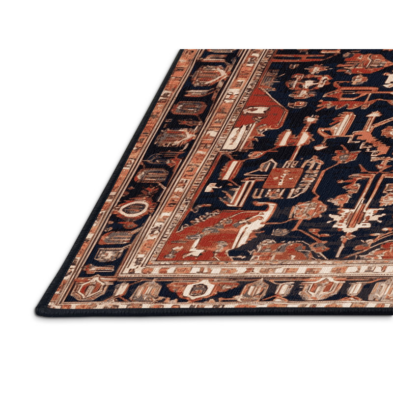 Machine Washable Persian Brown Area Rug, Square 6'
