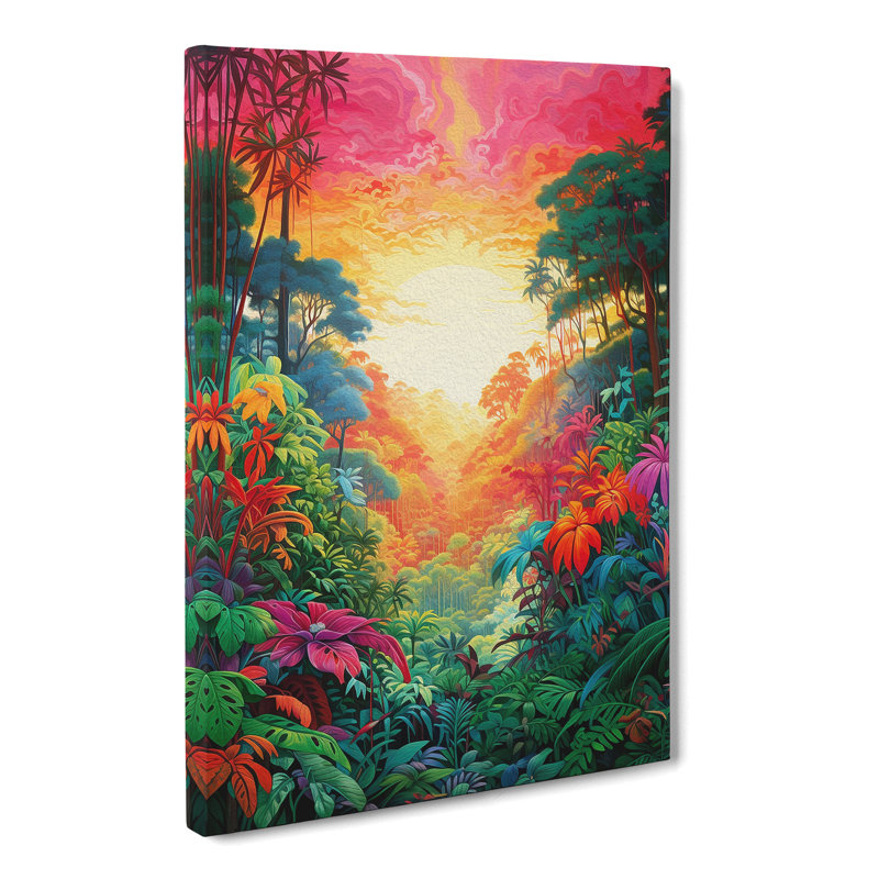 Jungle Colour Field - Wrapped Canvas, 76cm H x 50cm W x 3cm D