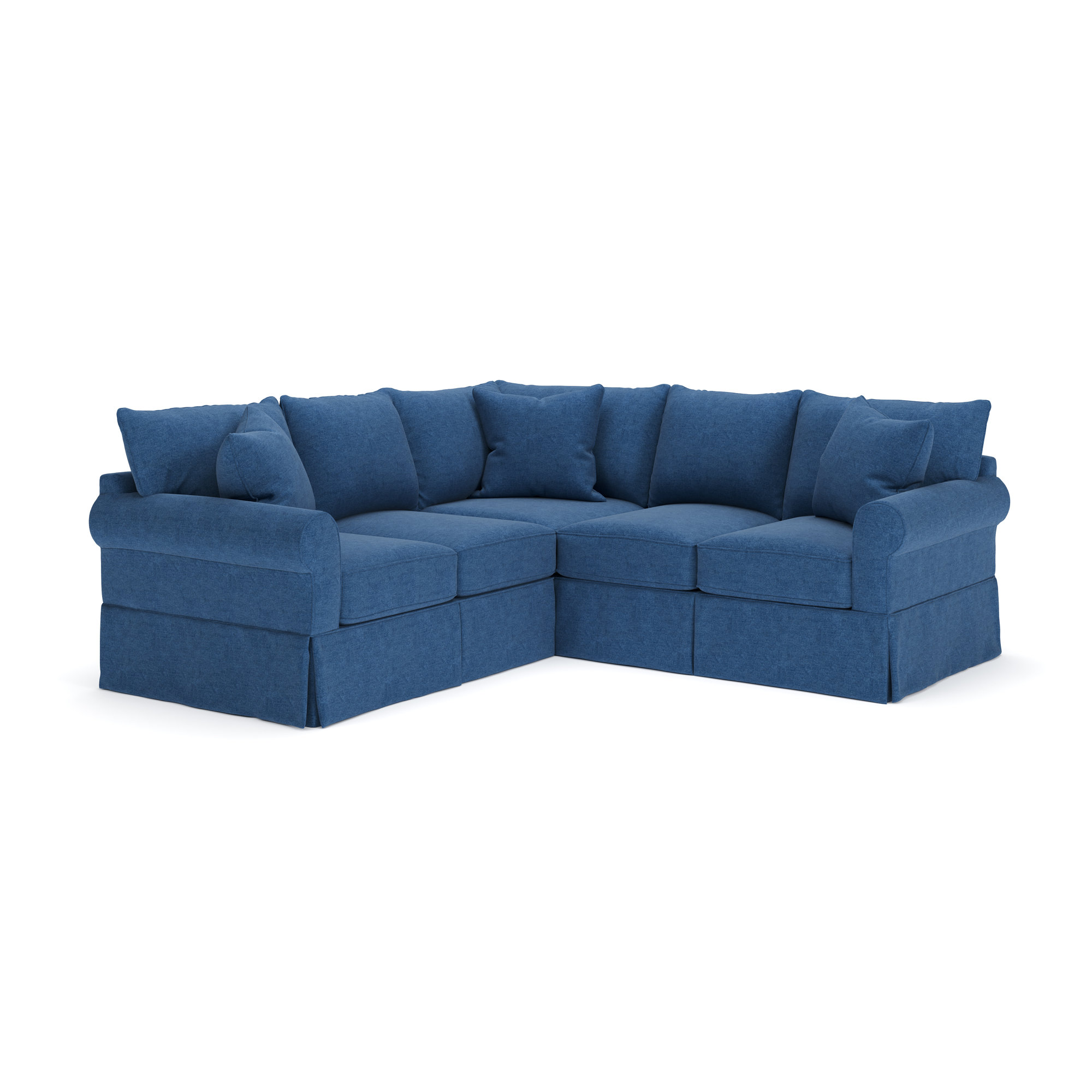 Amari Upholstered L-Sectional, Right Hand Facing, Classic Indigo Denim