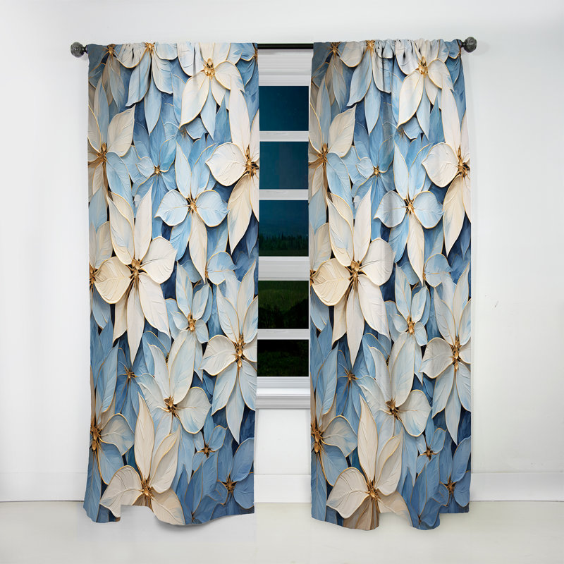 Variété florale de poinsettias beige et bleu Leonida, L 52 po x L 84 po