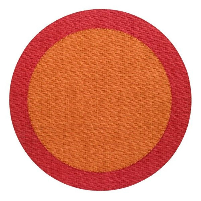 Halo Vinyl Round Placemat, Tomato/Pumpkin