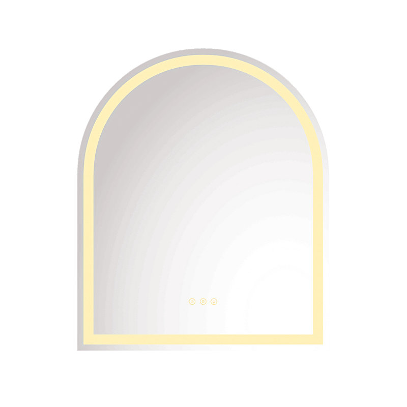 Miroir mural de salle de bain 30 * 36 avec éclairage à DEL haute luminosité + fonction anti-buée séparée + gradateur