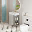 Meuble-lavabo mural 21,6 po avec lavabo en céramique, porte à fermeture en douceur, tablette de rangement flottante à droite, assemblage requis