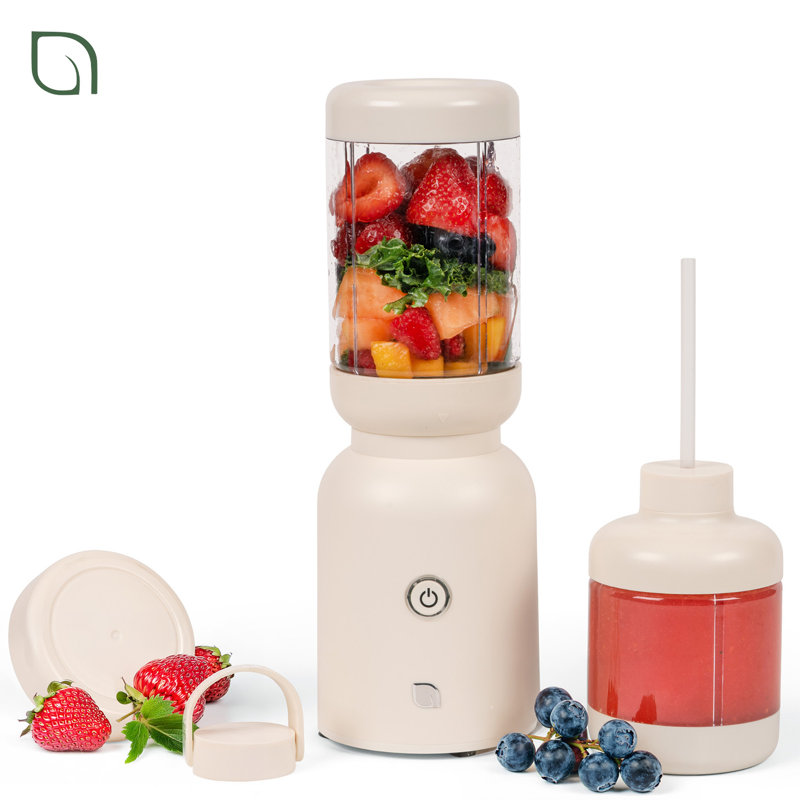WILLOW Warrior Blender Crafted From 99% Recycled Plastics with Powerful Blending for Smoothies, Frozen Drinks Includes 2 To-Go Cups & Straw - CREAM WHITE