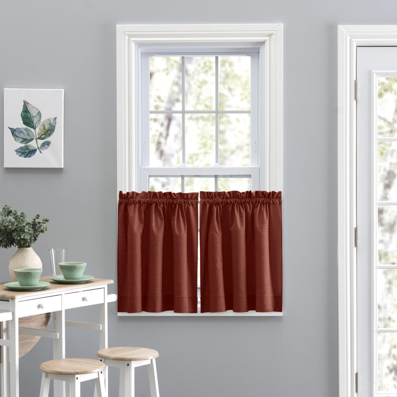 Lisa Tailored Cafe Curtain, Red, test