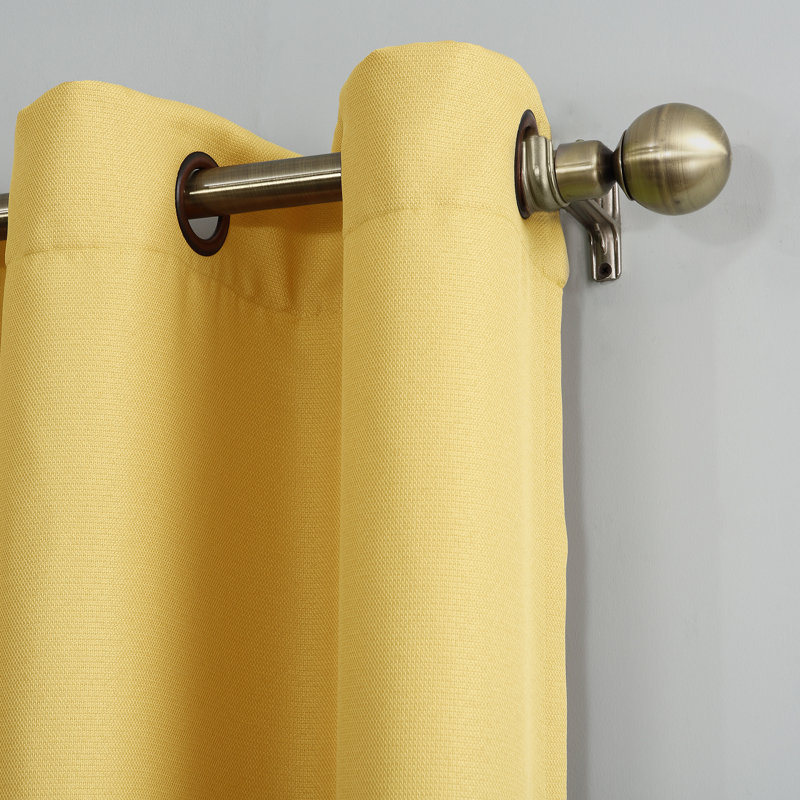 Panneau de rideau simple semi-diaphane avec œillets - Basics by Wayfair ™, l 48 po x L 63 po, Jaune