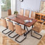 Ensemble de salle à manger rectangulaire moderne avec plateau en bois et chaises en porte-à-faux Modern-968191415