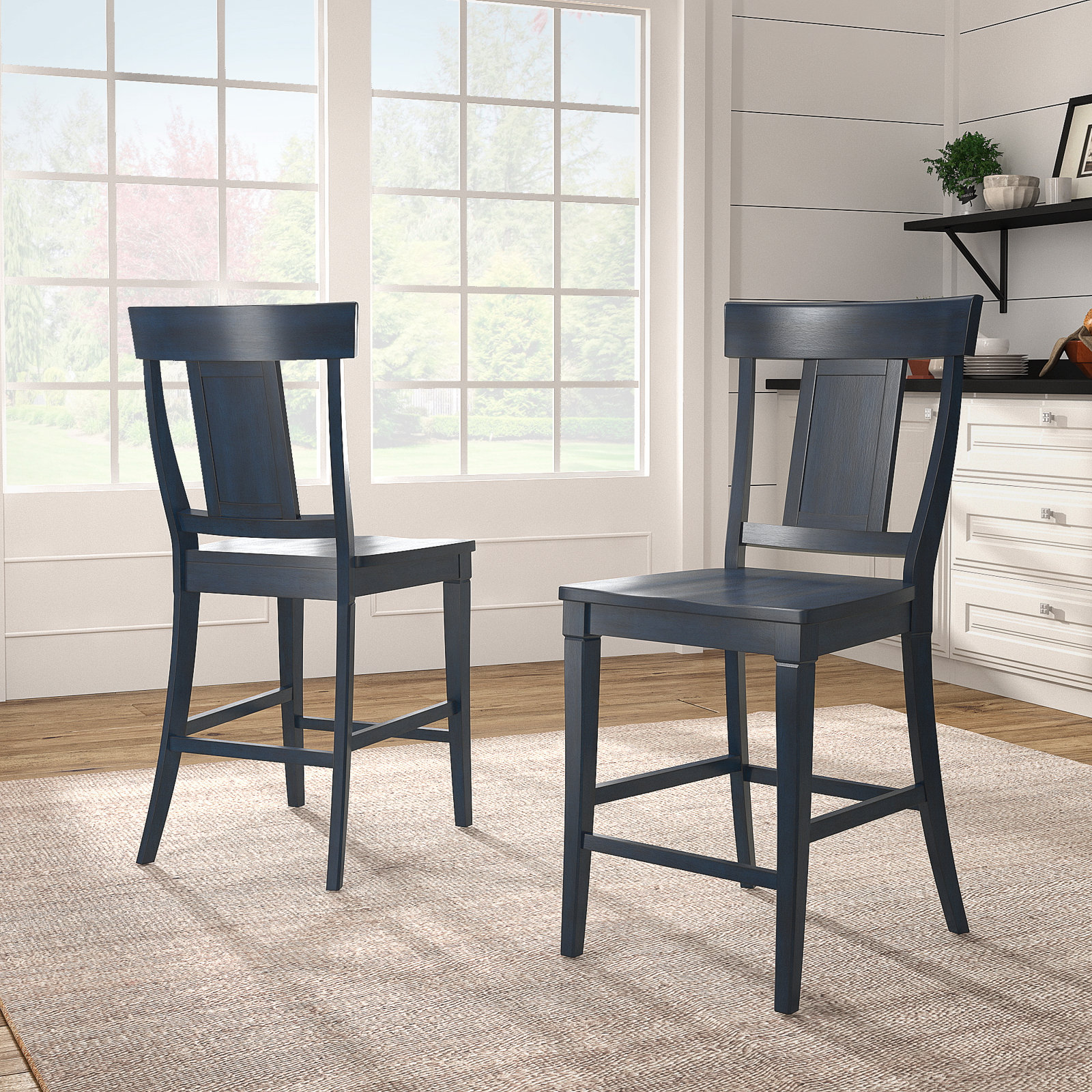 Fortville Bar and Counter Stool, Counter Stool (24.21" Seat Height), Antique Denim