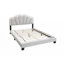 Lit plateforme en tissu d'ameublement avec tête de lit à conception florale à DEL entièrement en tissu (seulement lit)