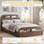 Lit plateforme simple TG avec tête de lit et pied de lit en rangement, finition noyer-772394410-772394401