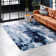 Cornwell Machine-Woven Abstract Aqua/Navy Area Rug