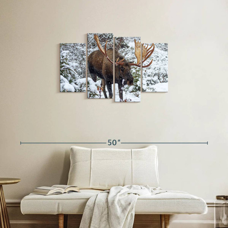 Moose In Winter, H 22 po x l 36 po