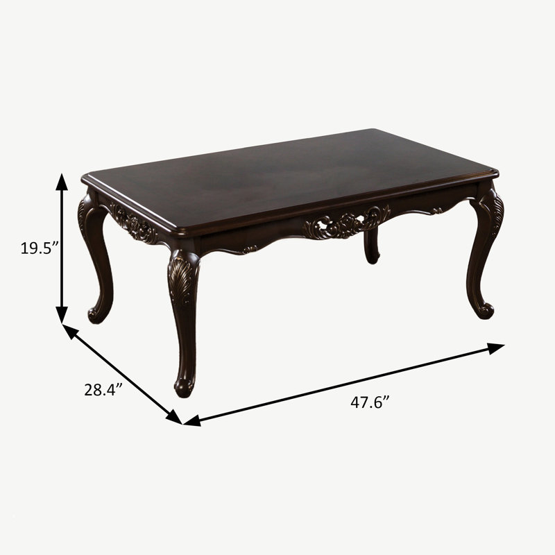 Table basse traditionnelle 47,6 ", noyer foncé