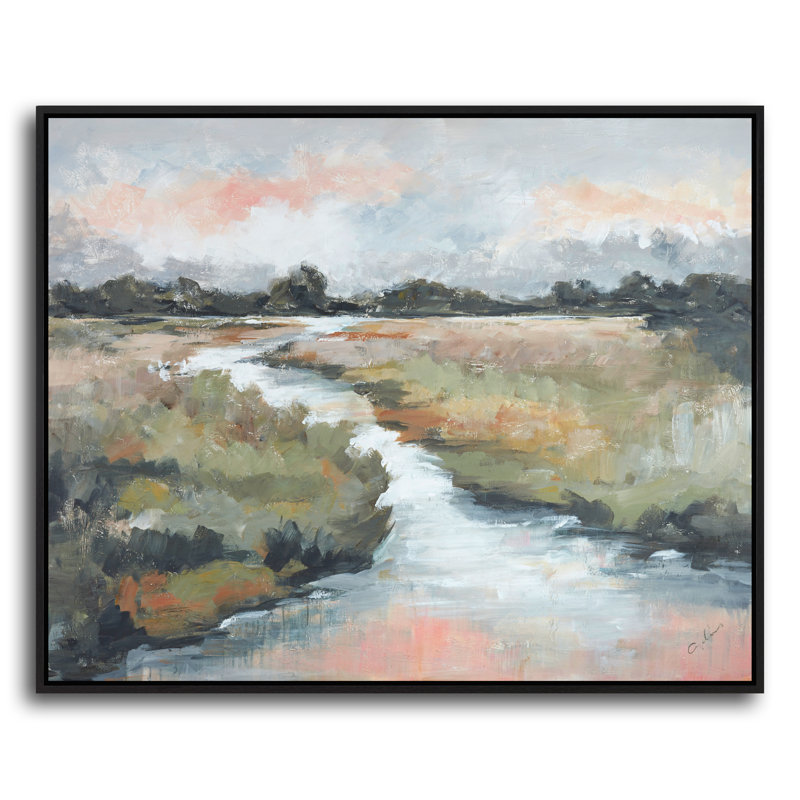 Meadowland Painting, Laguna Black Framed
