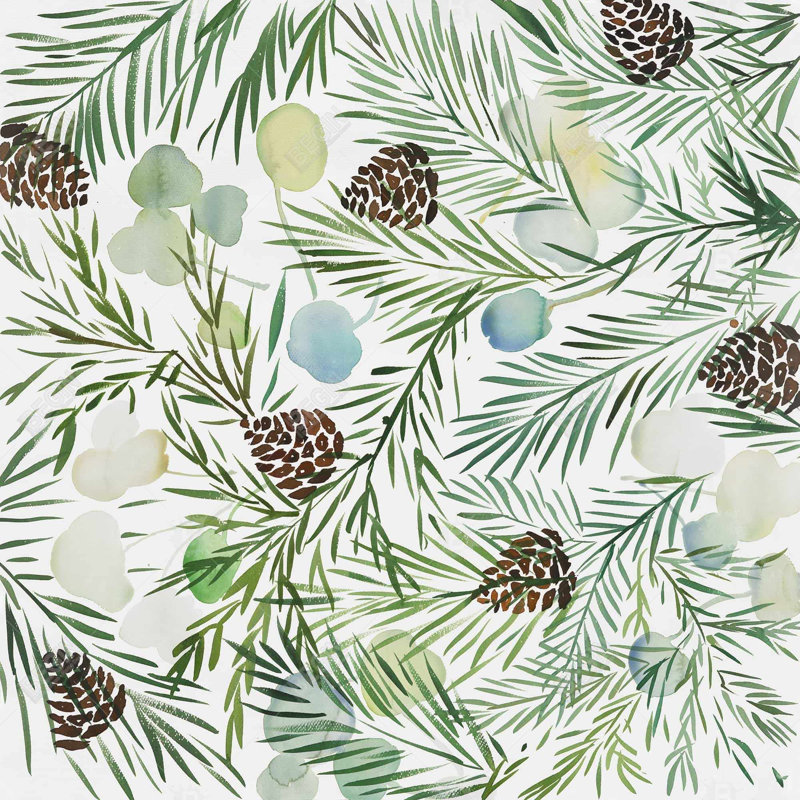 Pine cone pattern - 18"x18" Throw pillow cover - Poly twill - Print on demand