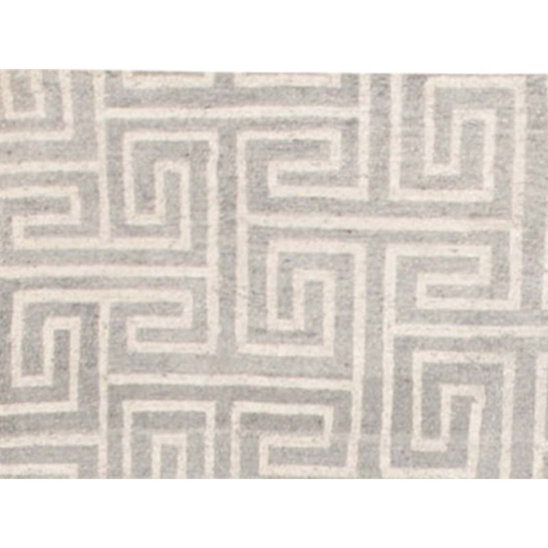Tapis géométrique noué à la main Neo ivoire / gris
