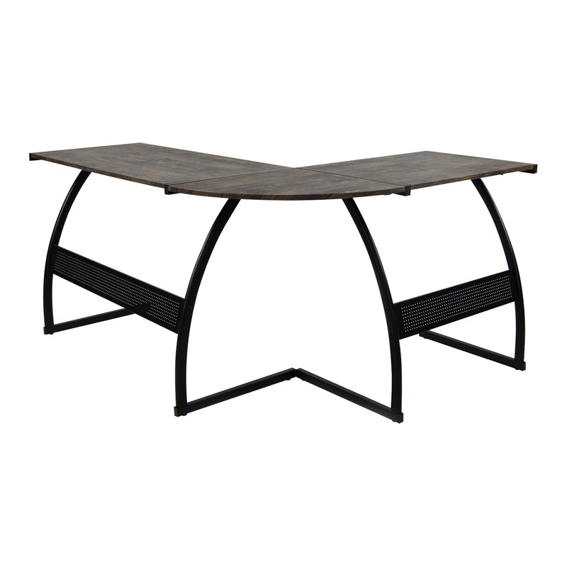 Mckamey L-Shaped Metal Base Writing Desk