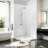 60" W x 32" D x 80" H 3-Piece Glue Up Shower Wall Panel Surround Kit,White Staggered Brick Pattern Textured Acrylic Shower Panels,Quick Install Trimmable Waterproof Shower Backsplash,1/8" (2.8mm) Thick-124245859