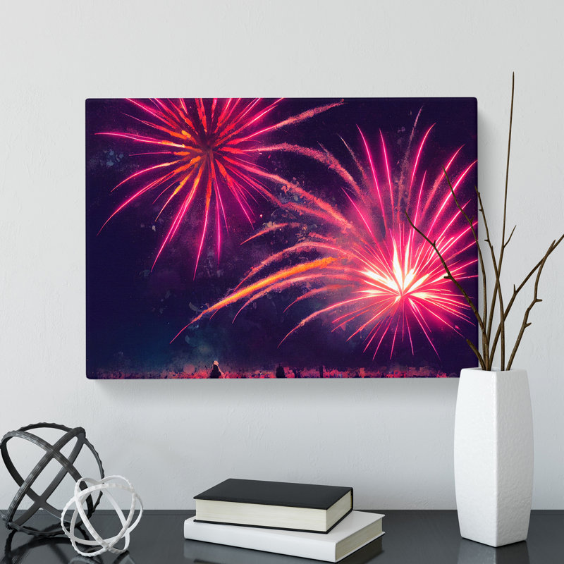 Pleasing Fireworks - Wrapped Canvas, 40cm H x 60cm W x 3cm D