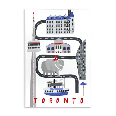 Plaque murale Toronto City Whimsical Travel, design par Carla Daly