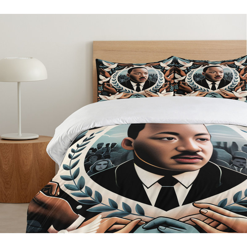 Martin Luther King Jr Day Duvet Cover, Queen Duvet Cover + 2 Standard Shams