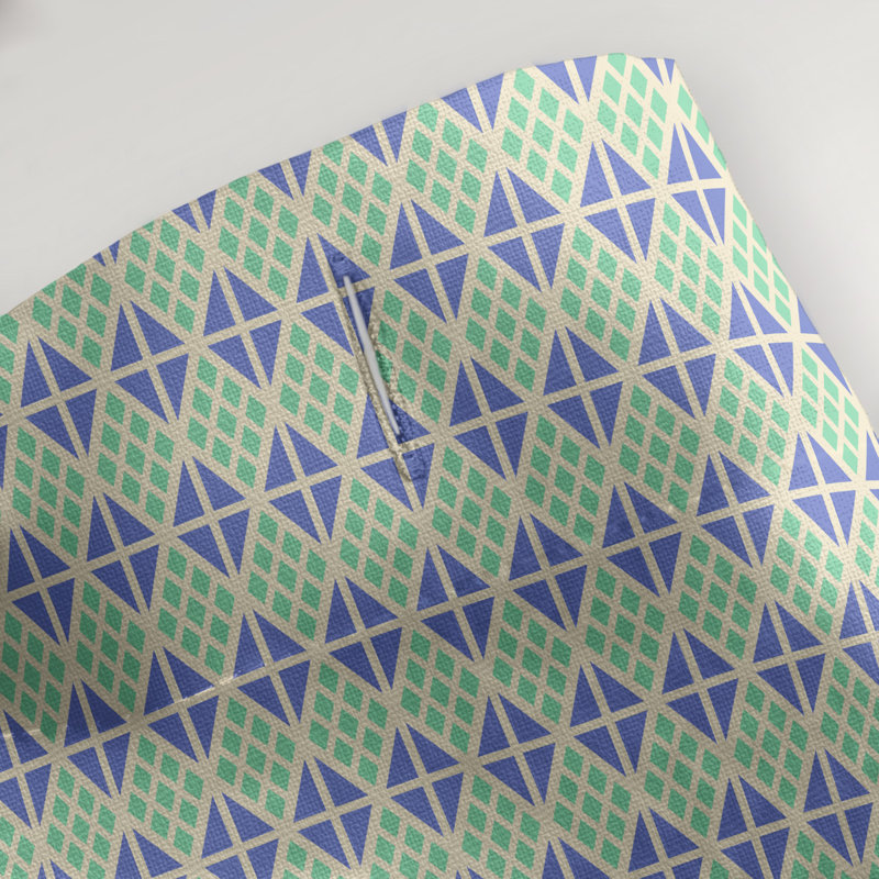 Rideau de douche simple hexagonal classique, Diamond and Lattice, Jaune / vert / bleu géométrique 1