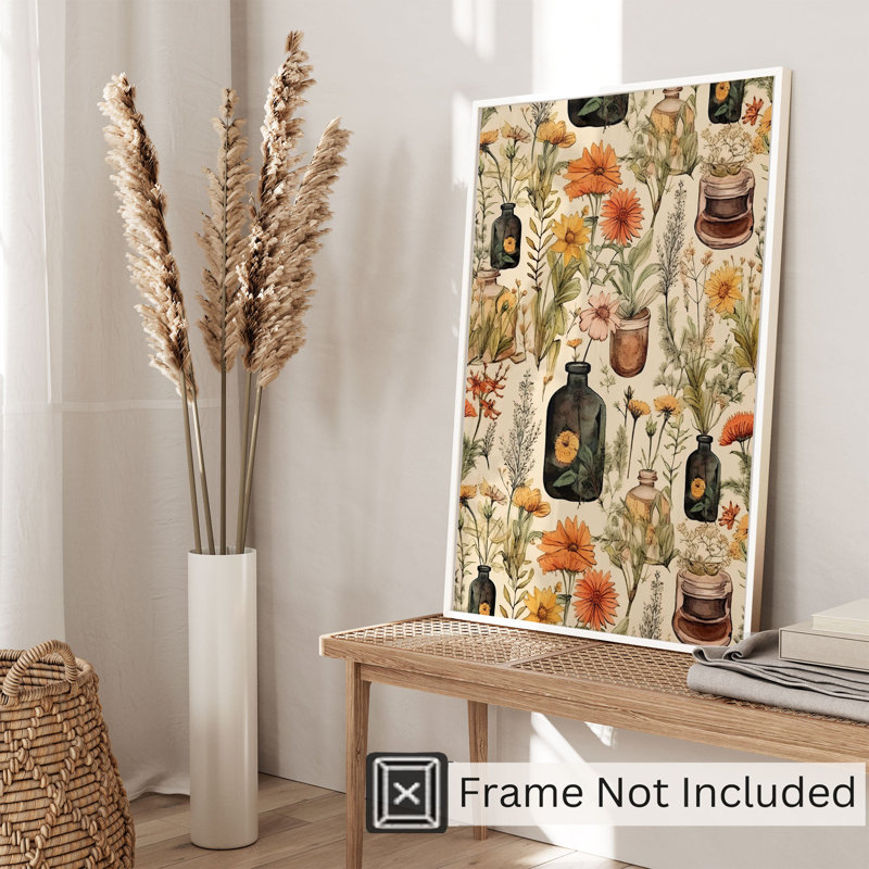 «Botanical Fall», impression botanique sans cadre, H 7 po x l 5 po