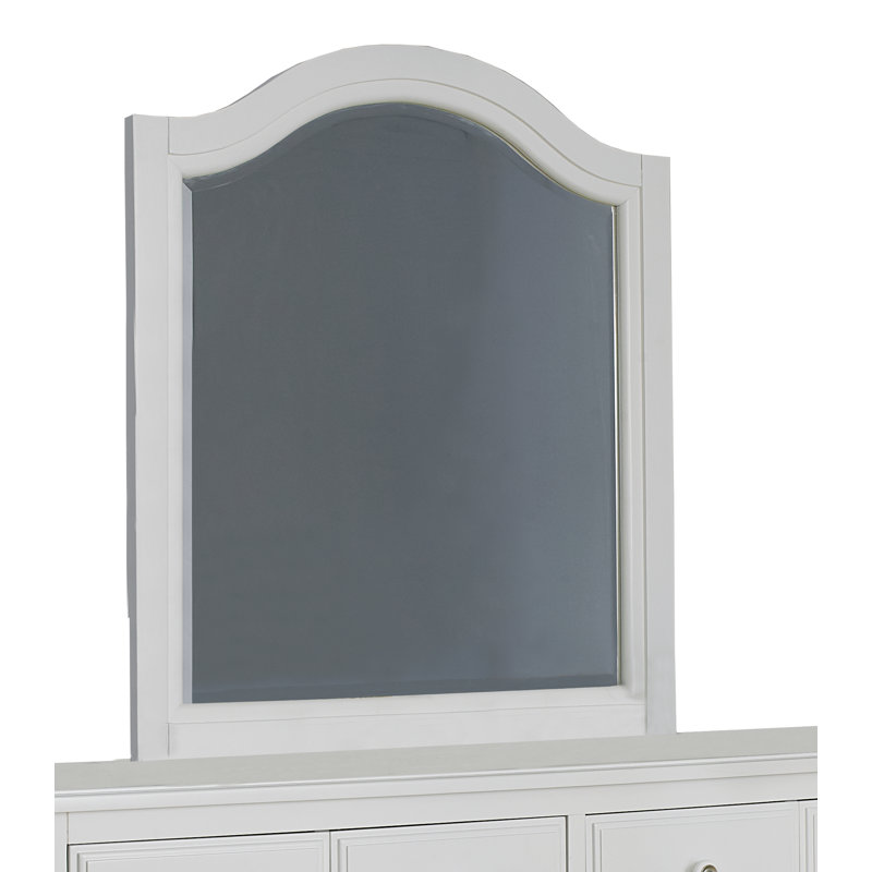 Miroir de commode biseauté Adriel, Blanc