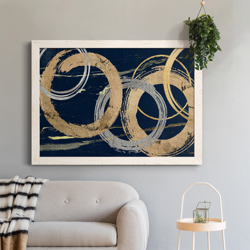 «Gold and Silver Atmosphere I», peinture sur toile encadrée, H 37,5 po x l 27,5 po x P 1,5 po, Blanc