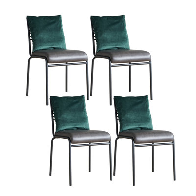 Chaise d'appoint en similicuir (ensemble de 4)