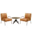 Ensemble de 2 chaises d'appoint en cuir véritable Claudia