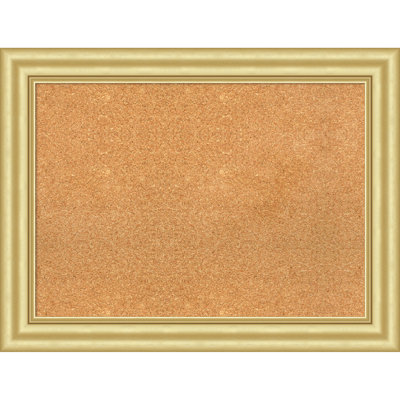 Sophia Gold Framed Corkboard, Natural Cork Bulletin Board, Organization Board, Pin Board
